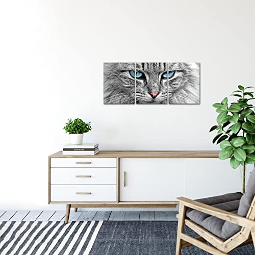 Blue Grey Cat Canvas Art