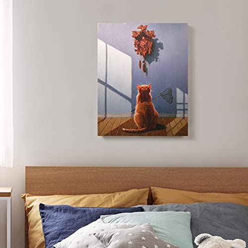 Timely Lunch Cat Canvas Art