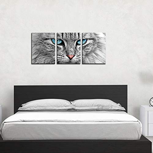Blue Grey Cat Canvas Art