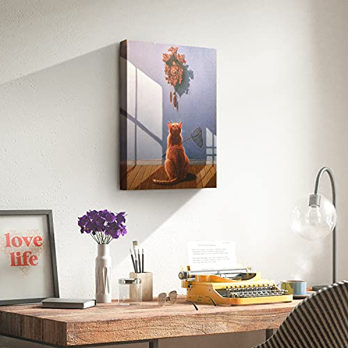 Timely Lunch Cat Canvas Art