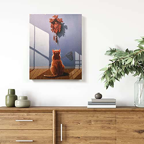 Timely Lunch Cat Canvas Art