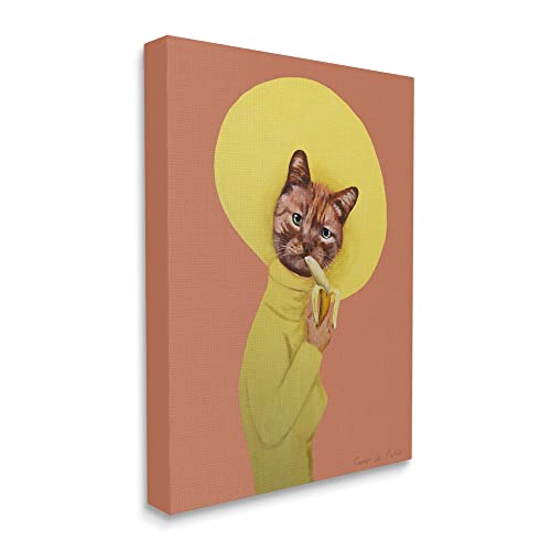 Yellow Cat Banana Canvas Art