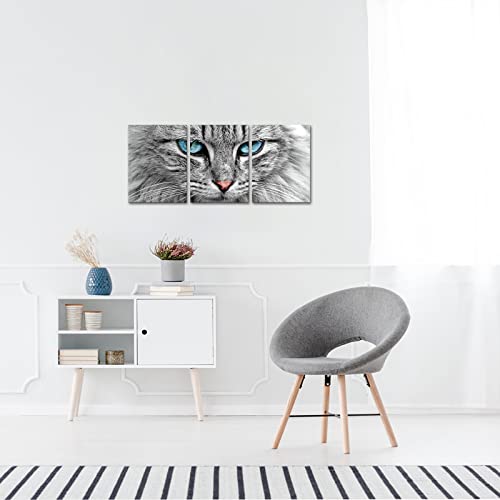 Blue Grey Cat Canvas Art