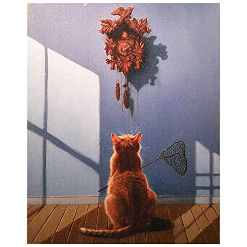 Timely Lunch Cat Canvas Art