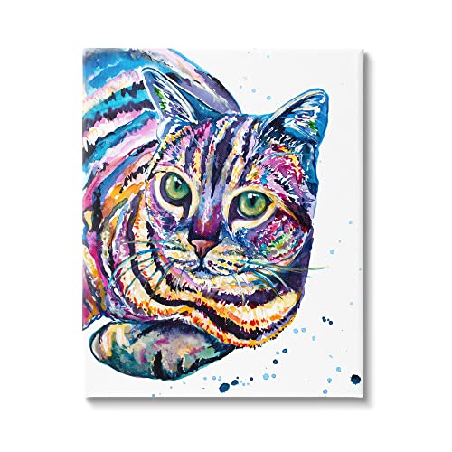 Rainbow Cat Portrait Canvas Wall Art
