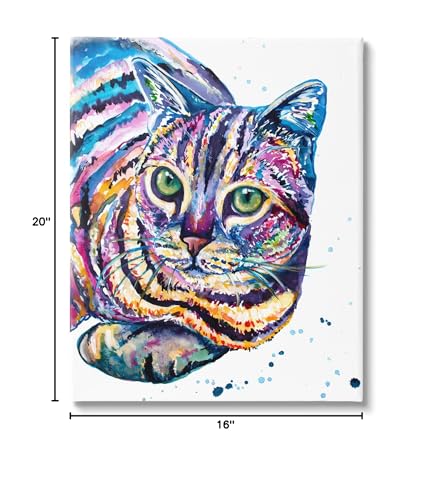 Rainbow Cat Portrait Canvas Wall Art
