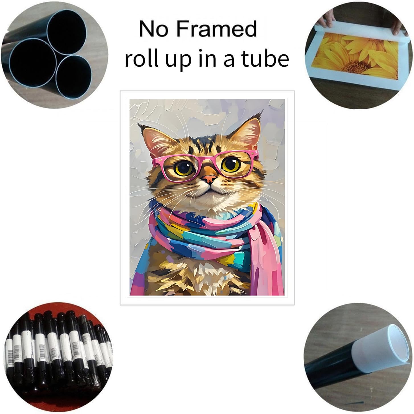 Curious Cats Bathroom Canvas Art