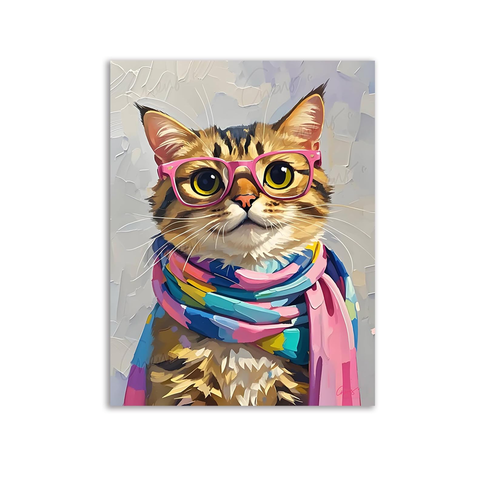 Curious Cats Bathroom Canvas Art