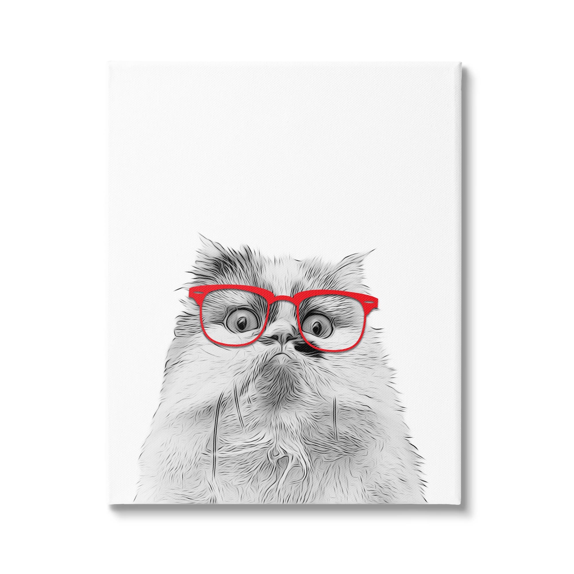 Glasses Cat Wall Canvas